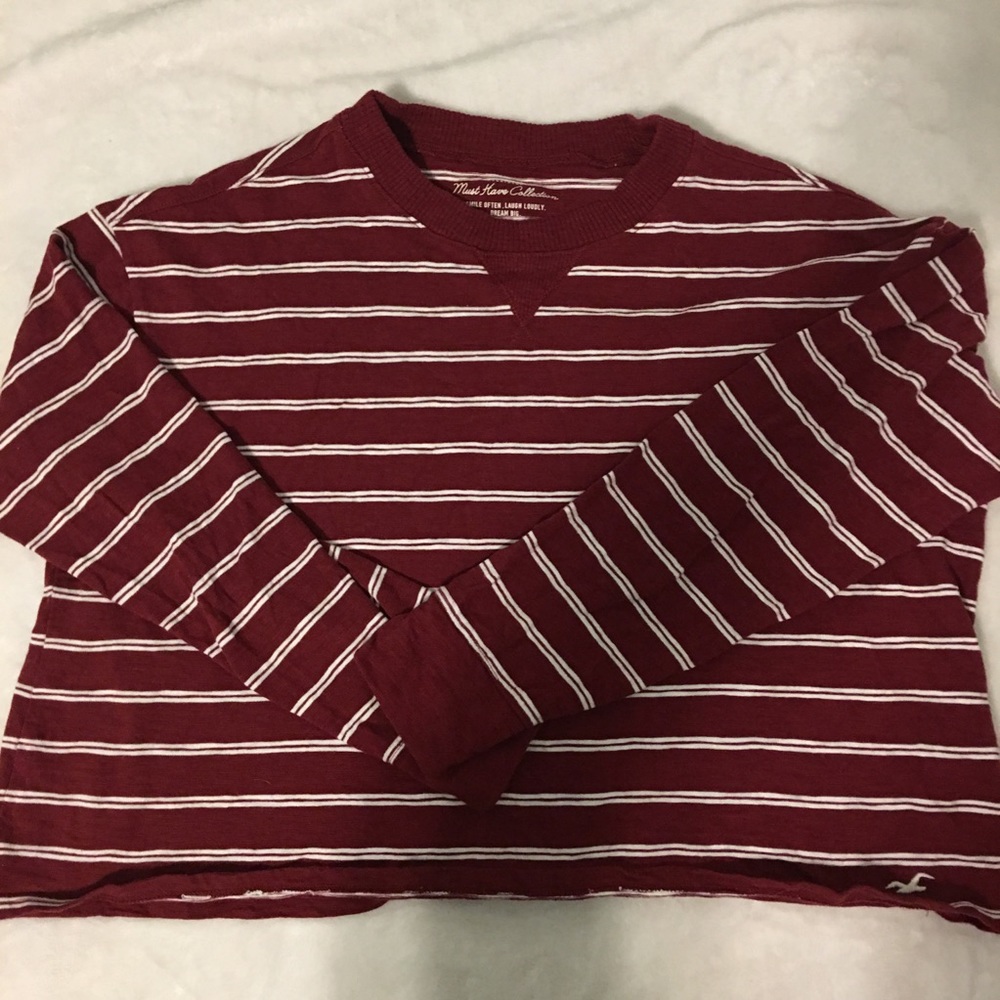 Striped Long Sleeve Crop Top 🐶